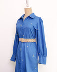 Forget-Me-Not Embroidered Shirt Dress