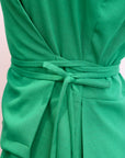 Athena Wrap Top - Emerald / Off-White