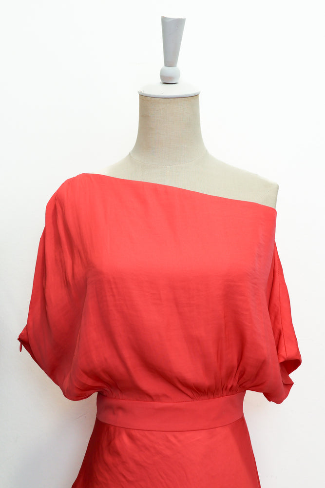 Valencia Asymmetrical Dress - Coral / Tropical
