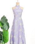 Rhea Halter Dress - Lilac Embroidery