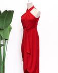 Clyo Halter Knot Dress - Red (Pre-order)