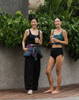 24/7 Swim Top - Abstract Botanical / Black