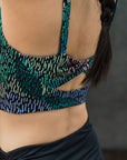 24/7 Swim Top - Abstract Botanical / Black