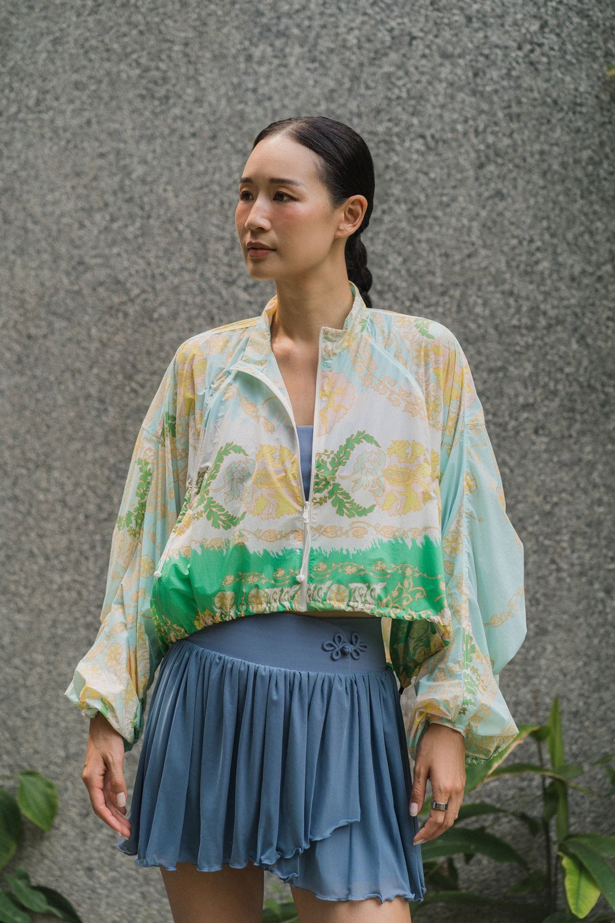 Breeze Throwover Jacket - Abstract Botanical / Pastel Paisley