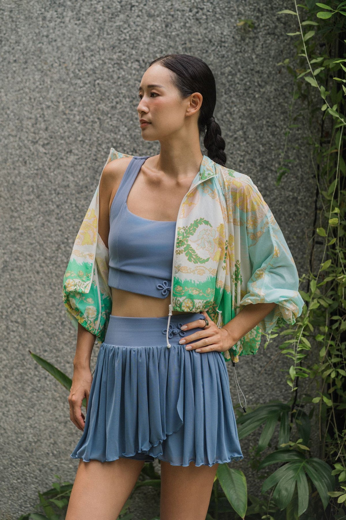Breeze Throwover Jacket - Abstract Botanical / Pastel Paisley