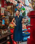 Ann Siang Embroidery Denim Dress Light/ Dark Chambray