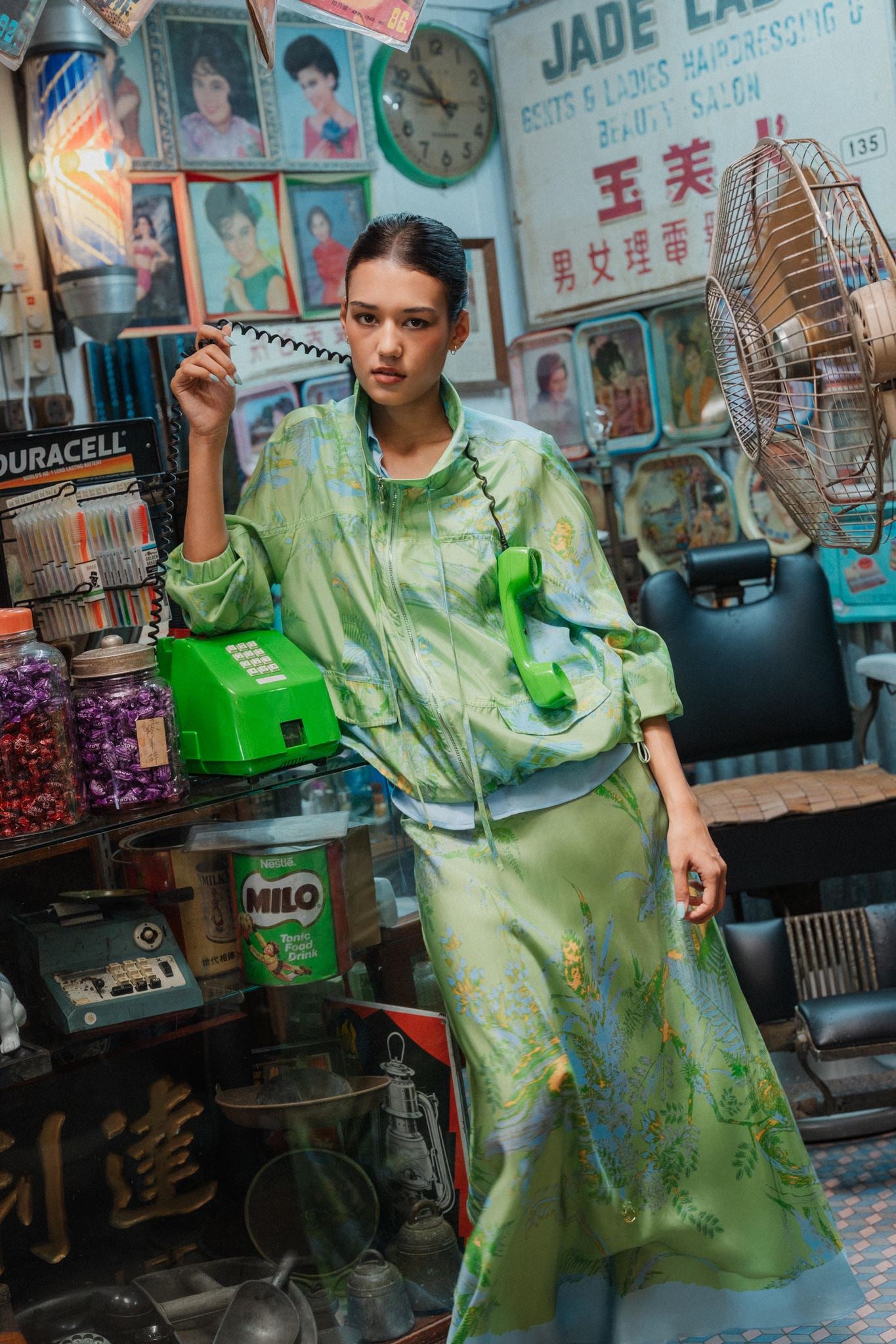 Fern Forest Silk Windbreaker