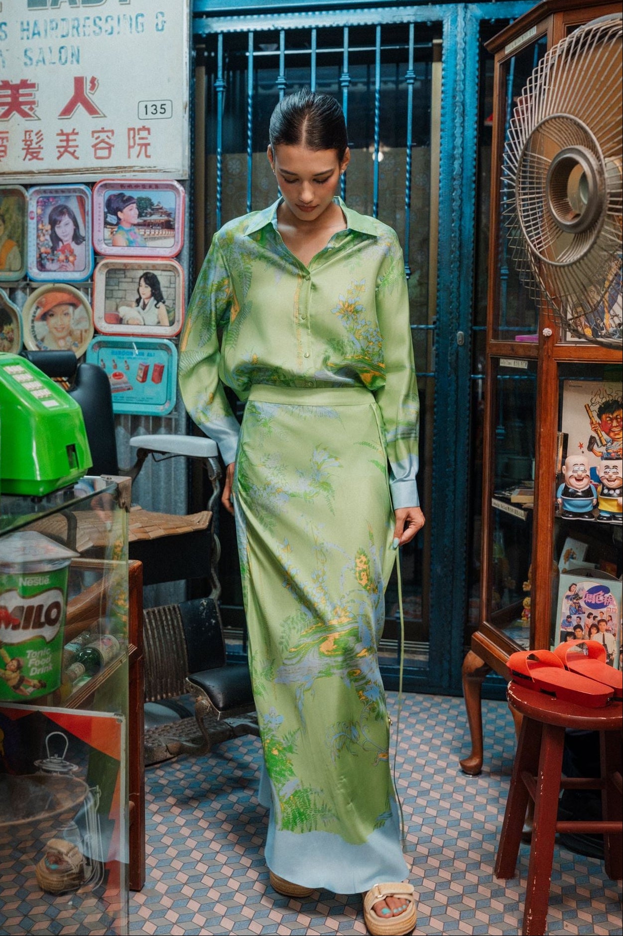 Fern Forest Silk Skirt