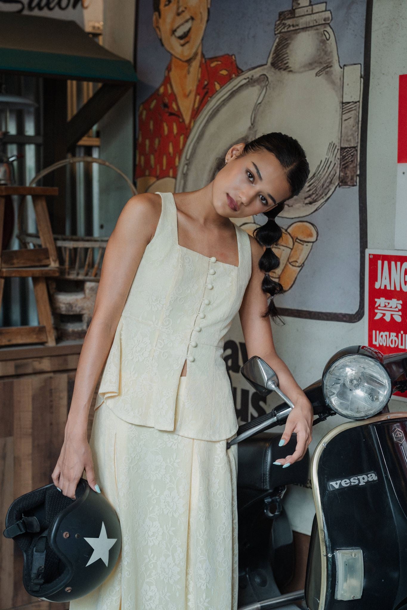 Mulia Lace Peplum Top