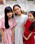 Lil' Signature Cheongsam - White / Pink / Red