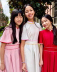 Lil' Signature Cheongsam - White / Pink / Red