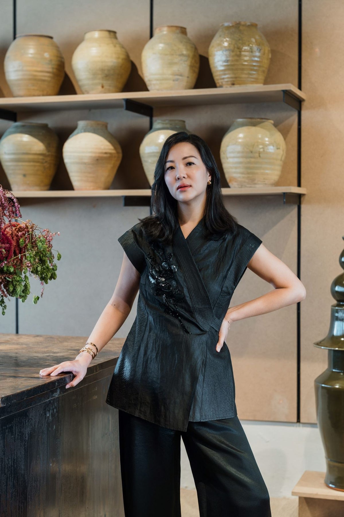 Black Swan Silk Wrap Top (Limited Edition)