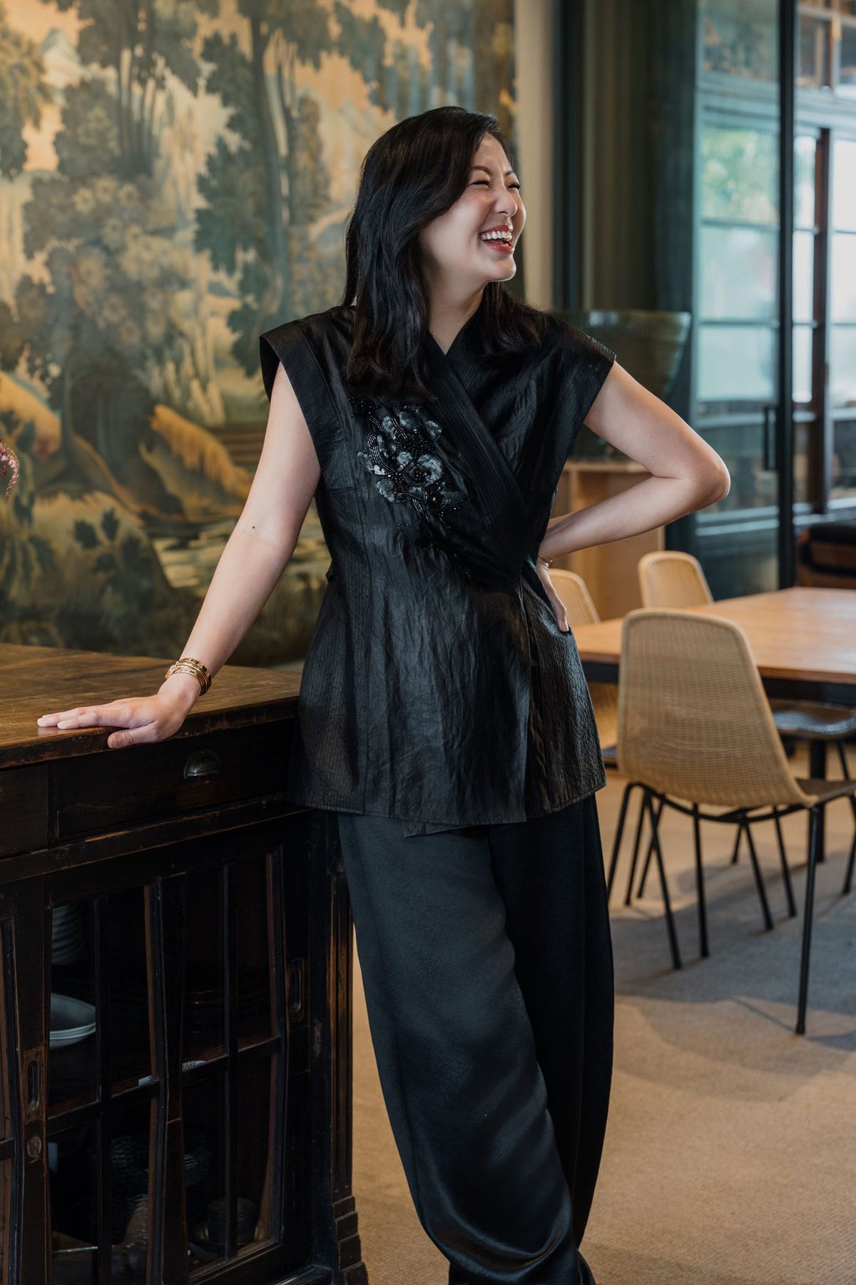 Black Swan Silk Wrap Top (Limited Edition)
