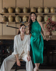 Seri Sarong Cheongsam- Emerald Damask
