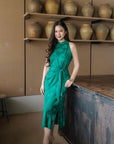 Seri Sarong Cheongsam- Emerald Damask