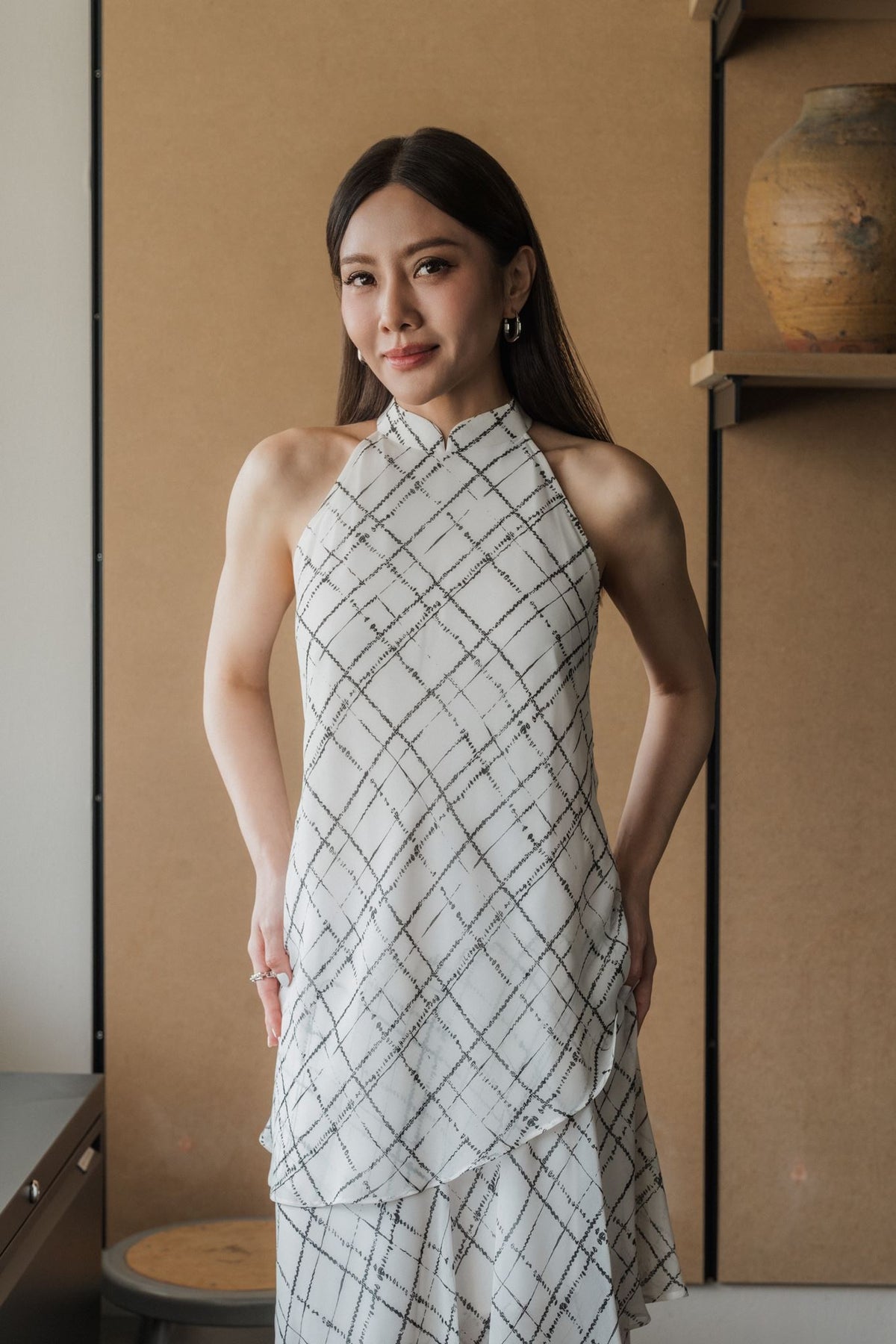 Cascading Halter Cheongsam