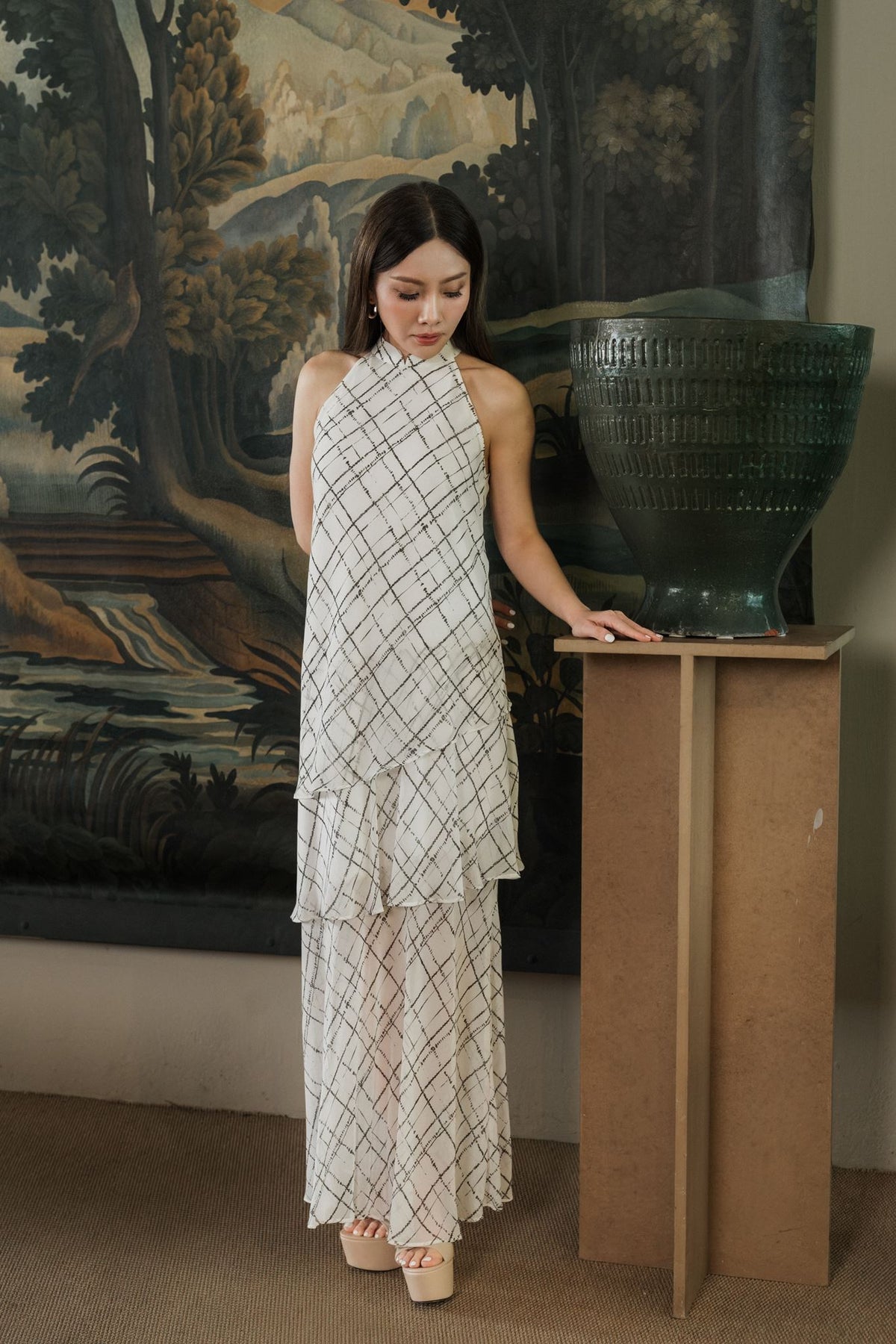 Cascading Halter Cheongsam