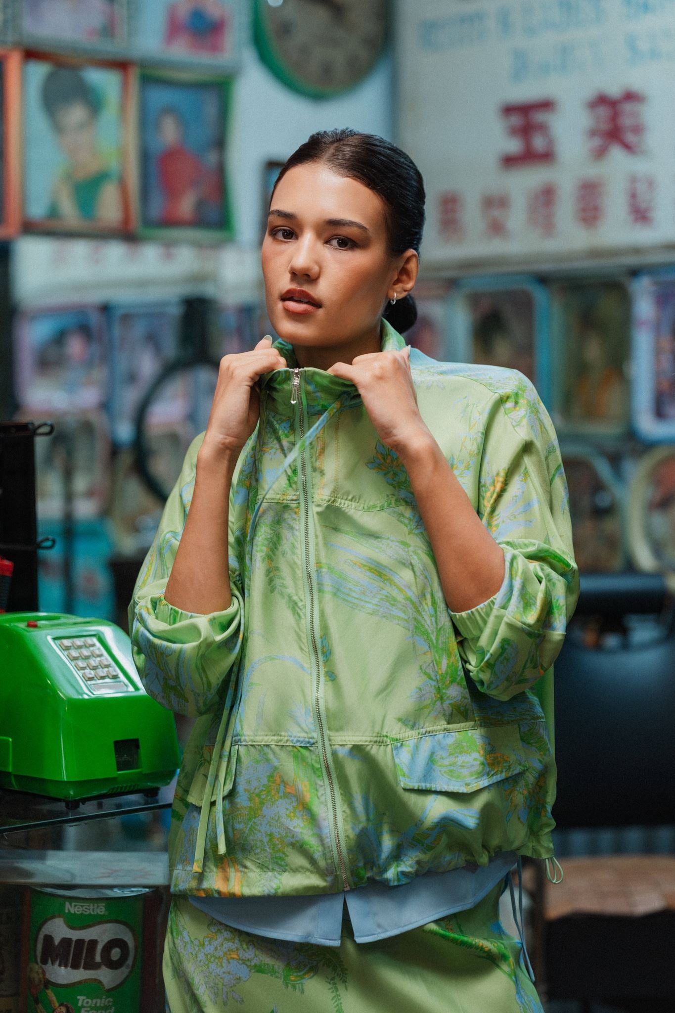Fern Forest Silk Windbreaker