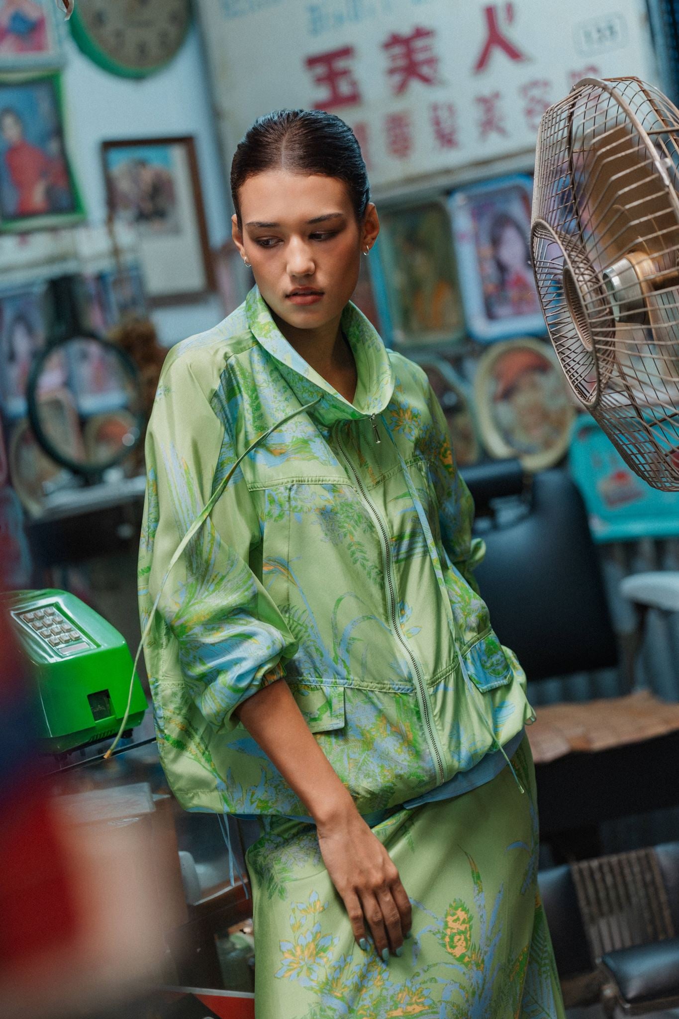 Fern Forest Silk Windbreaker