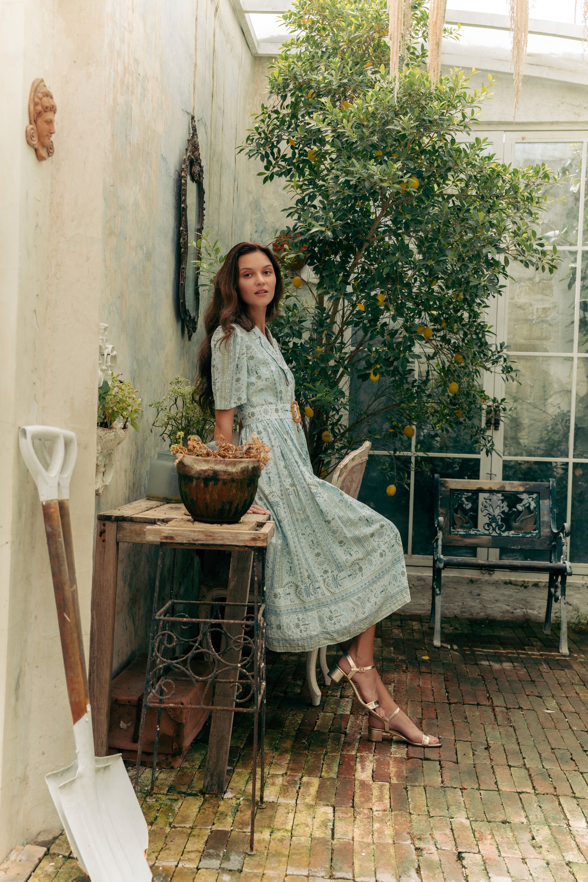 Belted Shirt Dress - Soleil / Memento