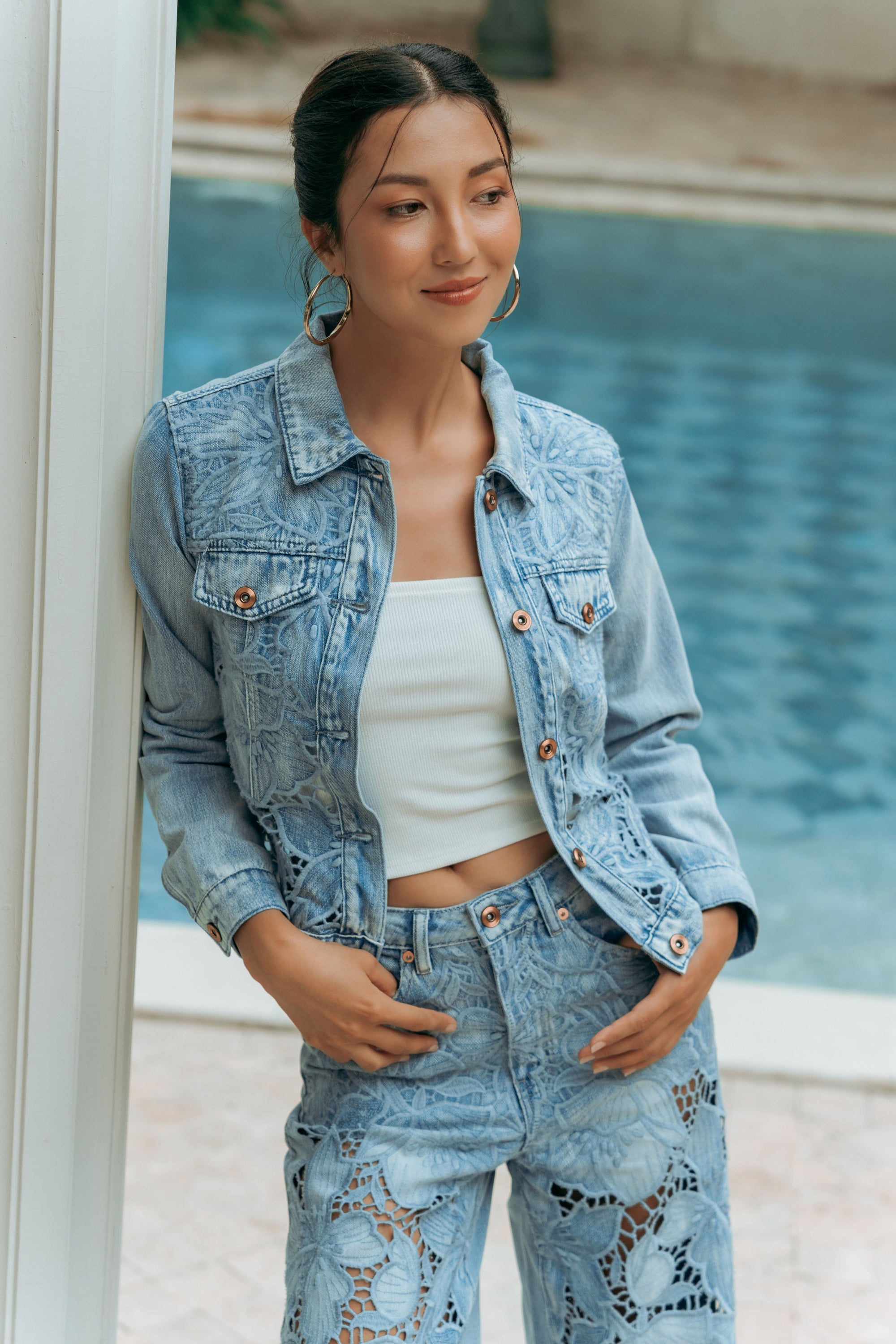 Savannah Embroidered Denim Jacket (BACKORDER)