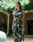 Cove Cut-Out Frill Dress - Black & White