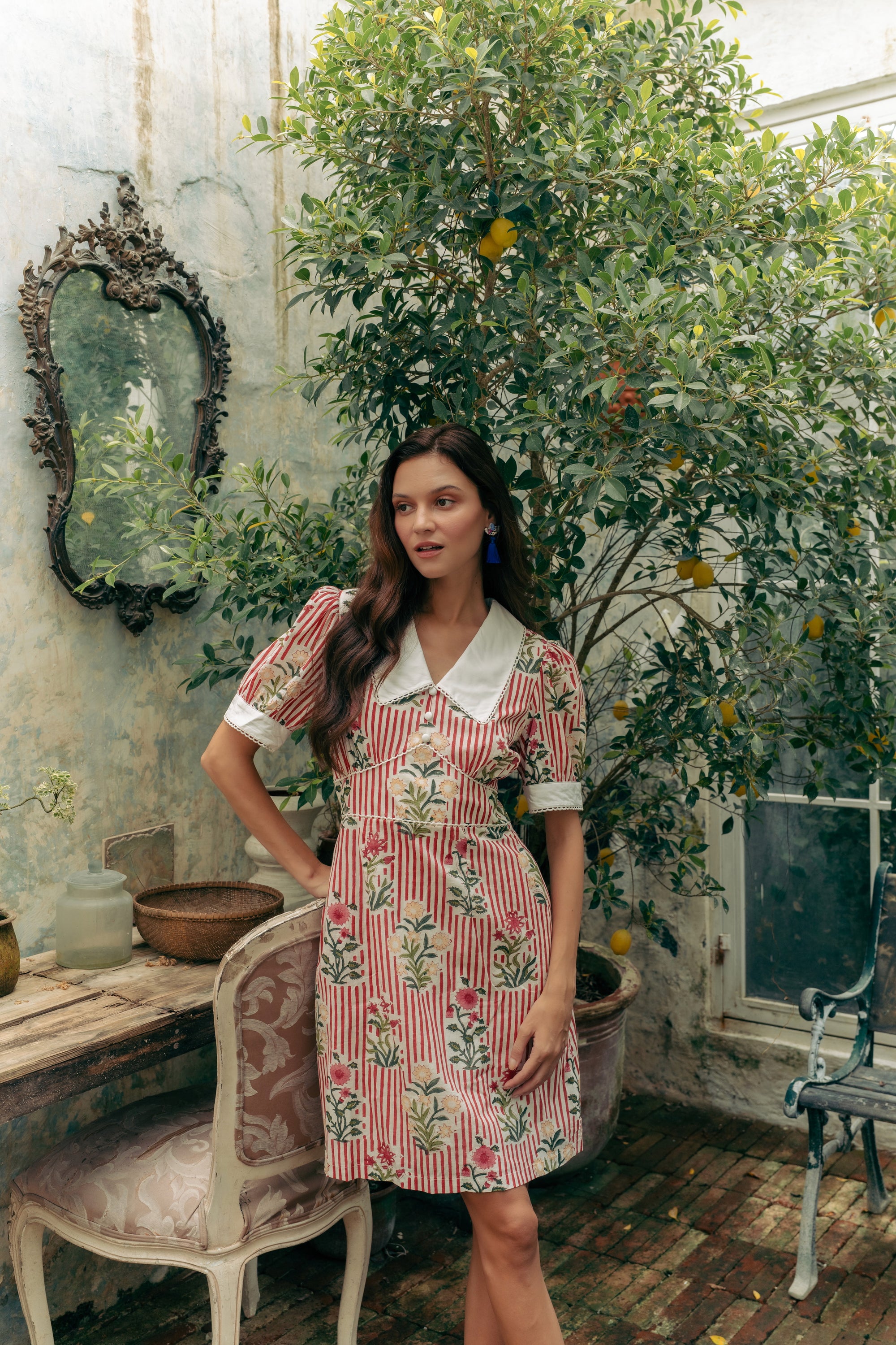 Primrose Sun Dress (Red Stripe/ Pink Kueh Kueh)