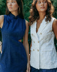 Isla Denim Cut-Out Cheongsam