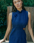 Isla Denim Cut-Out Cheongsam