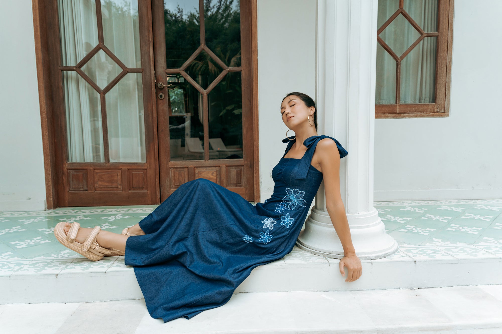 TMP x MarchMay Denim Beaded Dress