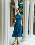Signature Cut-Out Midi Cheongsam - Light Denim (BACKORDER)