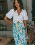 Tamara Reversible Crop Top - Textured Quatrefoil