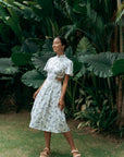 Signature Cut-Out Midi Cheongsam with Sleeves - Provence