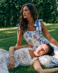 Adele Lace Dress - White / Navy