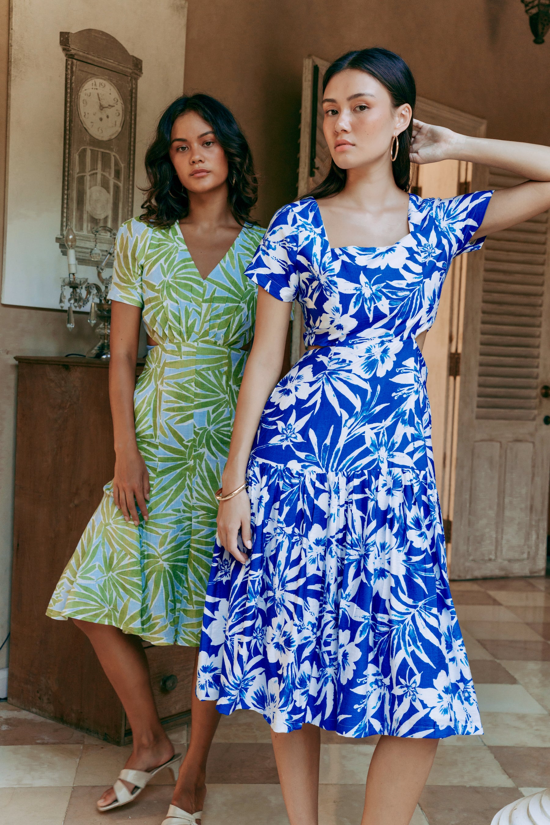 Calypso Midi Dress - Blue Tropics