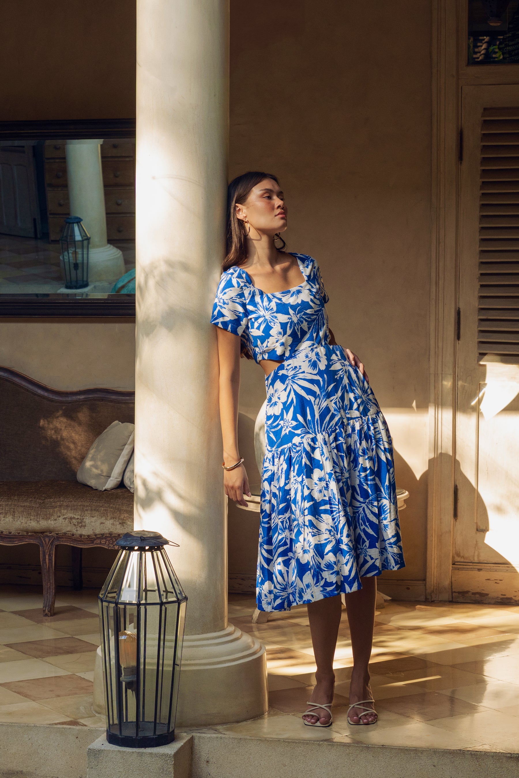 Calypso Midi Dress - Blue Tropics