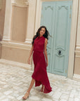 Selah Hi-Low Maxi Dress - Fuchsia / Wine (Pre-order)
