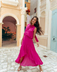 Selah Hi-Low Maxi Dress - Fuchsia / Wine (Pre-order)