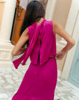 Selah Hi-Low Maxi Dress - Fuchsia / Wine (Pre-order)