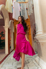 Selah Hi-Low Maxi Dress - Fuchsia / Wine
