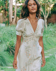 In-a-Knot Maxi Dress - Cream Floral