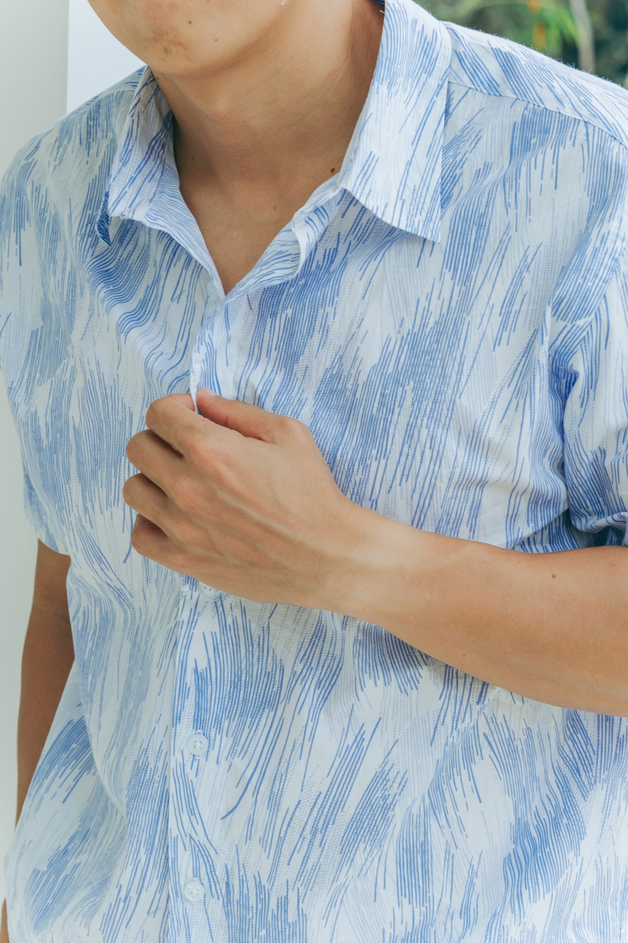 Kei Men&#39;s Shirt - Crimson / Blue