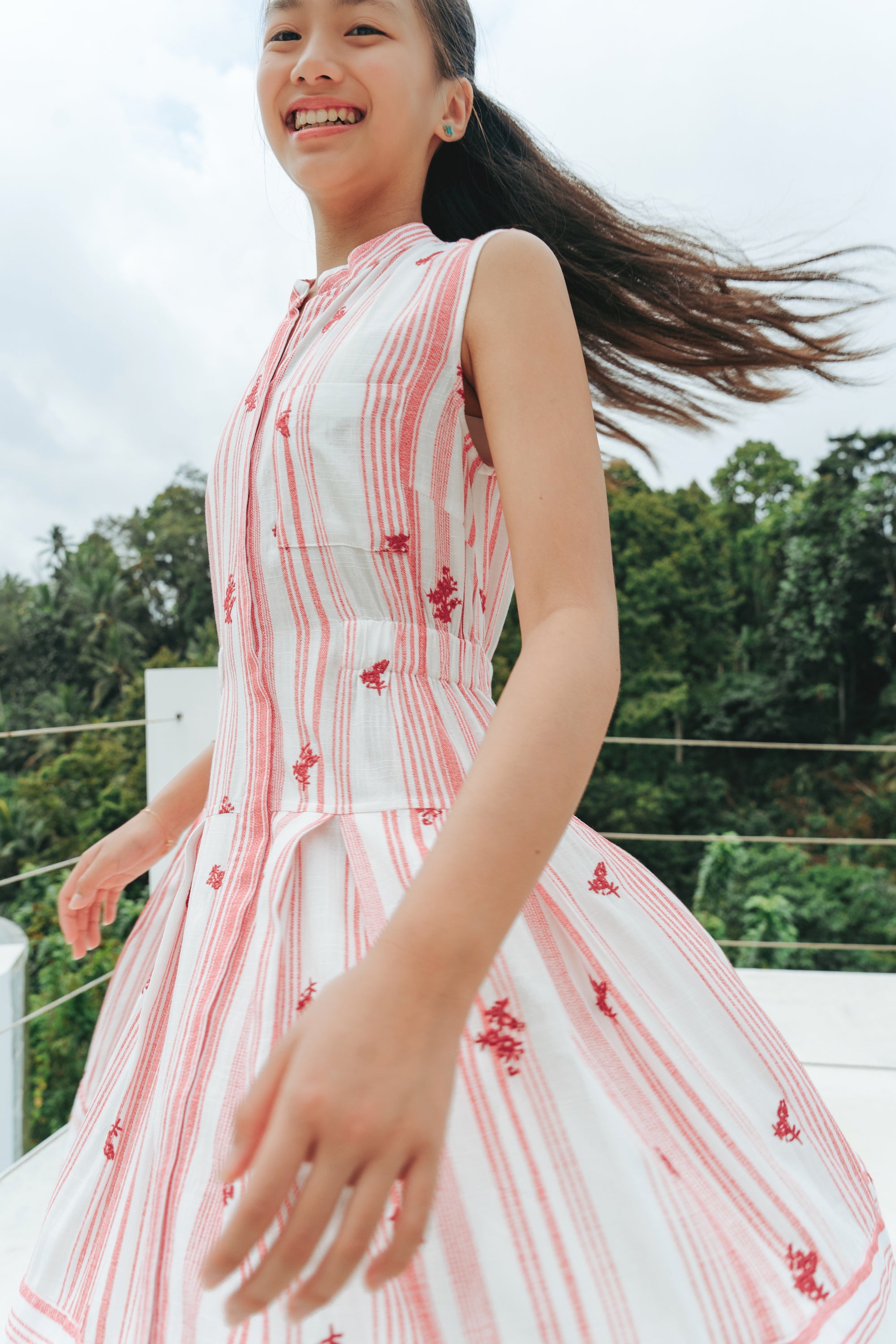 Lil' Striped Bloom Shirt Dress