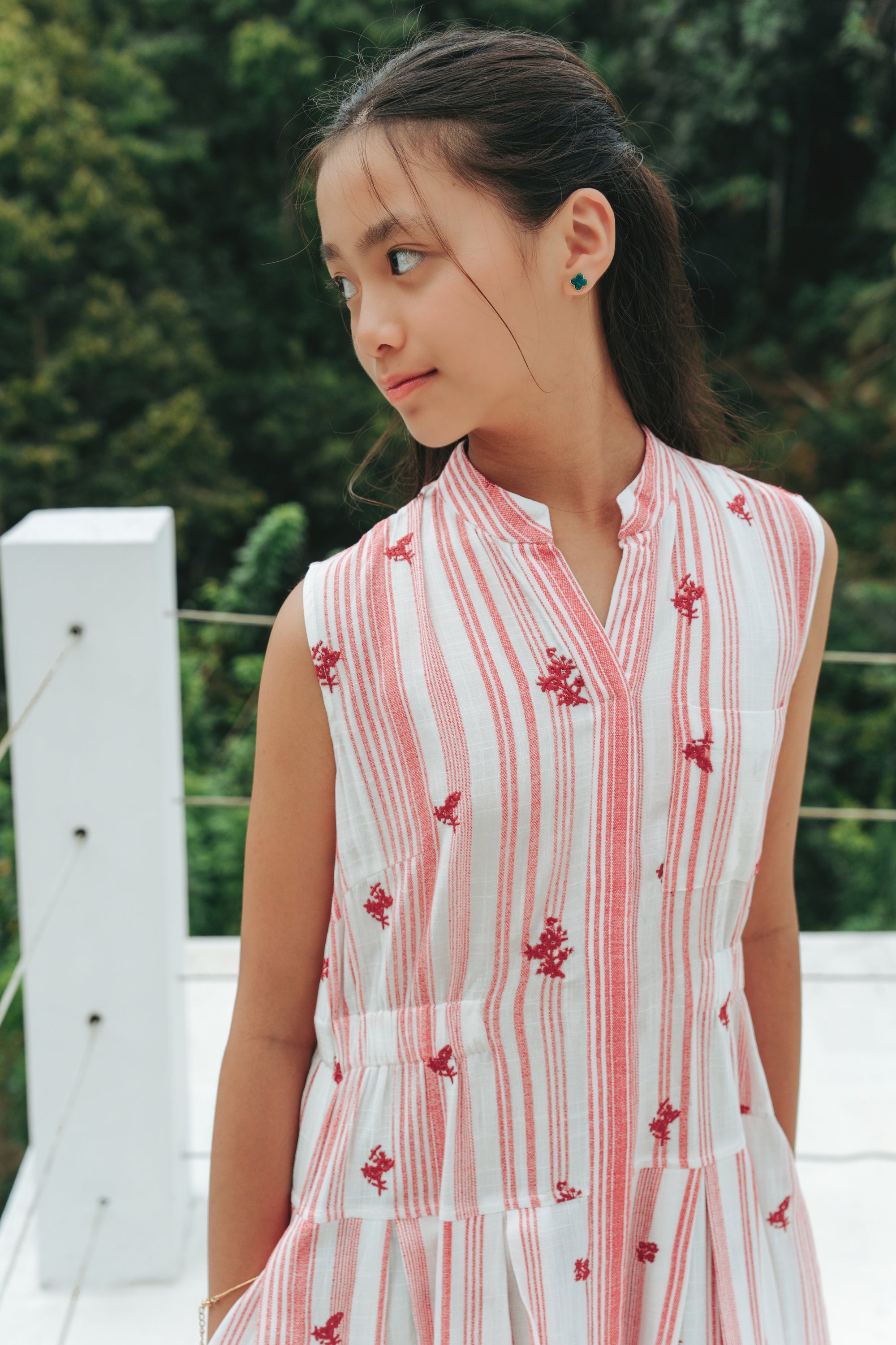 Lil' Striped Bloom Shirt Dress
