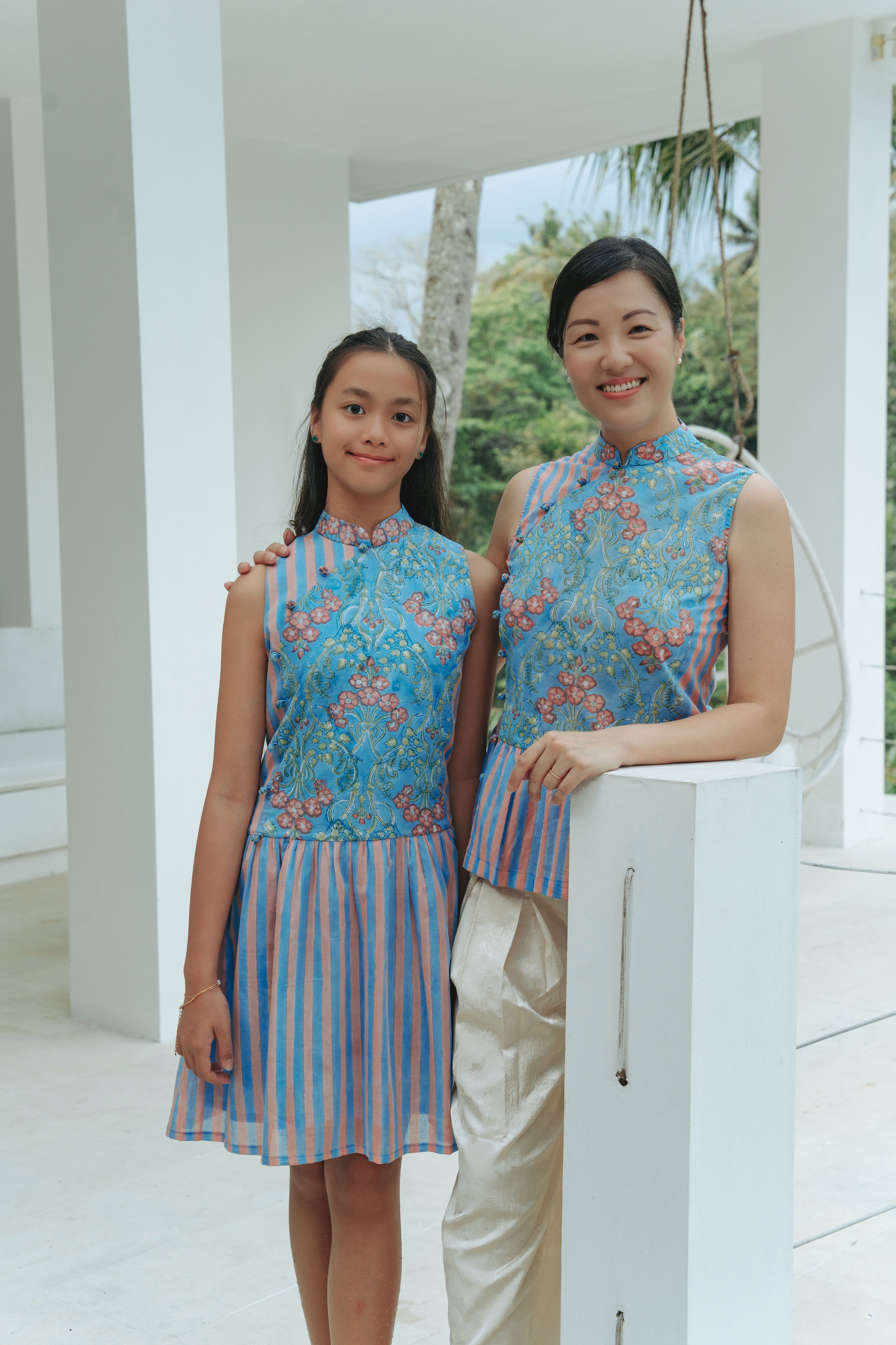 Lil' Tuileries Cheongsam - Navy Tulips / French Florals – The Missing Piece