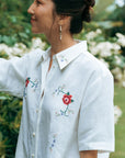TMP x MarchMay Linen Shirt- Cross Stitch Bloom (BACKORDER)