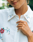 TMP x MarchMay Linen Shirt- Cross Stitch Bloom (BACKORDER)
