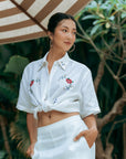TMP x MarchMay Linen Shirt- Cross Stitch Bloom (BACKORDER)
