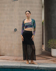 Make Wave Swim Top - Abstract Botanical / Black