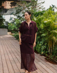 Coastline Crotchet Skirt - Cream / Black / Plum